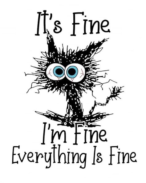 It's Fine I'm Fine Everything is Fine SVG I'm Fine - Etsy Katt Grejer, Im Fine, Cat Humor, Cat Svg, Its Fine, I'm Fine, Everything Is Fine, Cat Quotes, Sarcastic Quotes