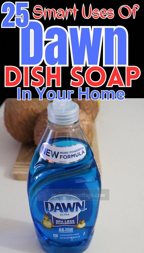 It is always a good idea to have items that can serve multiple purposes. One such product is dawn dish soap. Not only is dawn dish soap amazing on plates but, it can be tough on stains and soft on the skin. Baking Soda Cleaner, Kitchen Organizing Ideas, Cleaning With Hydrogen Peroxide, Borax Cleaning, Cleaning Naturally, Bunny Quotes, Everyday Challenges, Cleaning Diy, Cleaning Methods