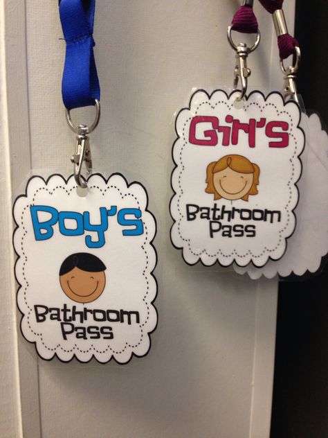 Bathroom pass Bathroom Pass Kindergarten, Washroom Pass Classroom, Restroom Classroom Management, Out Pass For Classroom, Class Bathroom Pass Ideas, Class Pass Ideas, Classroom Passes Ideas, Bathroom Pass Ideas, Bathroom Passes For Classroom