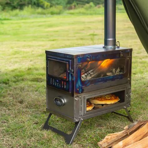 T1 TAISOCA Titanium Oven Stove | Tent Wood Stove with Oven | New Arrival 2021 | Pre-Order! Tent Wood Stove, Portable Wood Stove, Stove With Oven, Camping Wood Stove, Hot Tent, Portable Oven, Oven Design, Oven Stove, Tent Stove