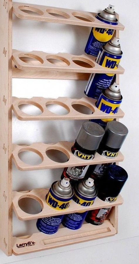 20 Can Spray Paint or Lube Can Wall Mount Storage Holder Rack#holder #lube #mount #paint #rack #spray #storage #wall ... used for woodcarving. It is soft light fine textured and ranges in color from soft white to brown. Other uses include turning toys kitchen uten... and light color and may also have dark knots making it visually appealing as well. It is relatively inexpensive.Cherry black $$ ECherry sapwood #anikasdiylife.com/diy-floating-ladder-shelf-plans/ #woodworking-furniture-shelves #wood Garage Workshop Organization, Garage Tool Storage, Woodworking Shop Layout, Woodworking Shop Projects, Tool Storage Diy, Diy Garage Storage, Workshop Organization, Garage Storage Organization, Salon Interior Design