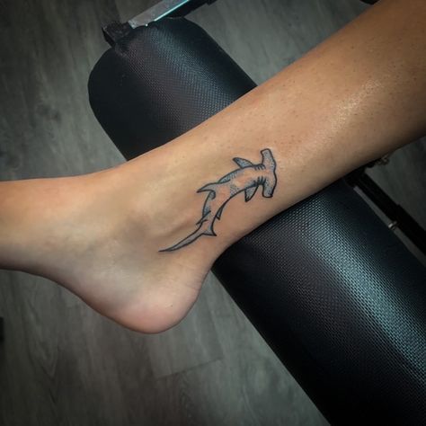 Shark Tattoos Hammerhead, Shark Ankle Tattoos For Women, Ankle Shark Tattoo, Shark Tattoo Wrist, Small Hammerhead Shark Tattoo, Simple Shark Tattoos For Women, Hammer Head Shark Tattoos, Shark Back Tattoo, Shark Tattoos For Women