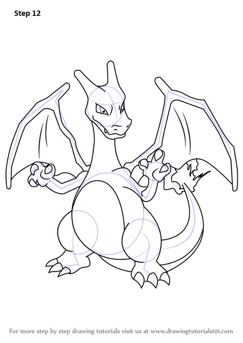 Learn How to Draw Charizard from Pokemon (Pokemon) Step by Step : Drawing Tutorials Pokemon How To Draw Step By Step, Pokemon Step By Step Drawings, How To Draw Charizard, Charmander Sketch, Pokemon Drawings Sketches Easy, Charizard Drawings, Pokemon Pictures To Draw, How To Draw Pokemon Step By Step, Pokemon Sketches Pencil