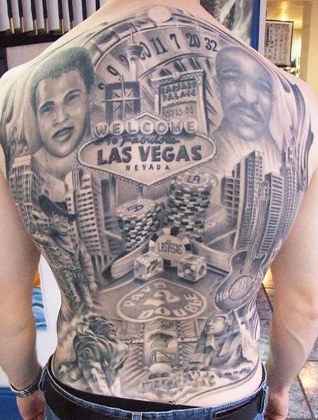 Tattoo Artist - Tomasz Sugar Cukrowski - Vegas and casino tattoo now that is a big tattoo! www.springbokcasino.co.za/ Las Vegas Tattoo Ideas, Tattoo Gambling, Gambling Tattoos, Gamble Tattoo, Las Vegas Tattoo, Casino Cards, Casino Tattoo, Jack Tattoo, Vegas Tattoo