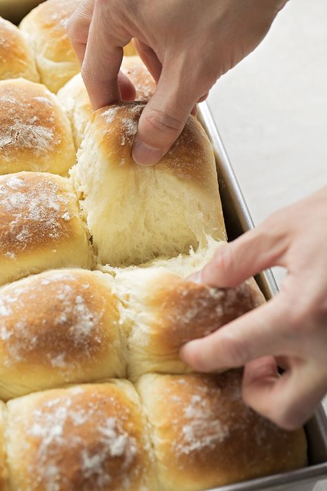 These soft, fluffy tender potato pull-apart rolls are a family favorite. They're perfect for special occasions and are a great way to use up leftover mashed potatoes! Full recipe on lifemadesimplebakes.com #rolls #yeast #bread #homemadebread Potato Rolls Recipe, Homemade Bread Recipes, Life Made Simple, Fluffy Dinner Rolls, Potato Rolls, Potato Roll, Leftover Mashed Potatoes, Yeast Rolls, Food Homemade