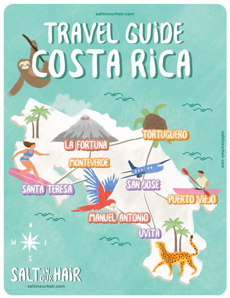 Costa Rica 2-week Itinerary: Ultimate Travel Guide for 2022 Costa Rica Map, Costa Rica Itinerary, Costa Rica Adventures, Travel Costa Rica, Costa Rica Travel Guide, Costa Rica Trip, San Jose Costa Rica, Visit Costa Rica, Costa Rica Vacation