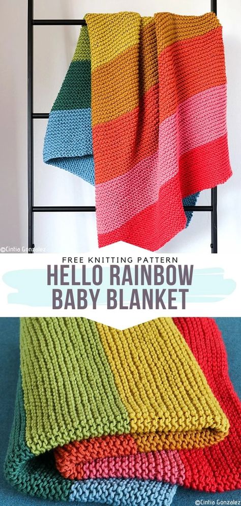 Stripe Knit Blanket, Colorful Knitted Blankets, Rainbow Blanket Knitting Pattern, Simple Knitted Baby Blankets, Simple Knit Blanket Pattern Free, Rainbow Knitted Blanket, Knitted Striped Blanket, Simple Knit Baby Blanket, Simple Baby Blanket Knitting Pattern