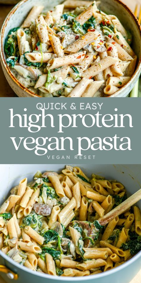 Easy High Protein Plant Based Meals, Plant Based High Fiber Recipes, High Protein Wfpb Recipes, High Protein Vegan Pasta Recipes, Easy High Protein Vegetarian Recipes, High Protein High Fiber Vegetarian Meals, Gluten Free Dairy Free Pasta Recipes, Meatless Protein Sources, High Protein Vegan Gluten Free Recipes