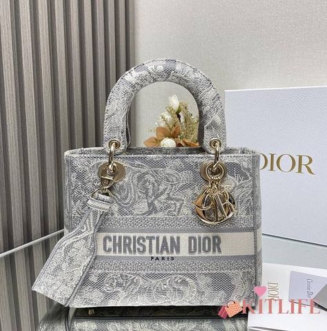 Kitlife Dior Lady D-life Gray bag - 24x20x11cm - kitlife.ru Christian Dior Bag Outfit, Dior Bag Outfit, Lady D Lite Bag, Dior Purse, Christian Dior Bag, Navy Blue Bag, Coin Purse Tutorial, Money Deposit Bags, Cowhide Purse