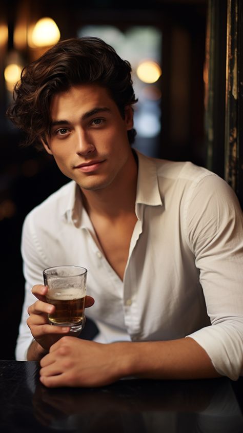 French Handsome Young Man Drinking #French #handsome #man #guy #avatar #wallpaper Handsome French Men, French Men Handsome, French Men Aesthetic, Handsome Man Aesthetic, French Guys, Handsome Man, French Men, Growing Hair Men, Boys Aesthetic Outfits