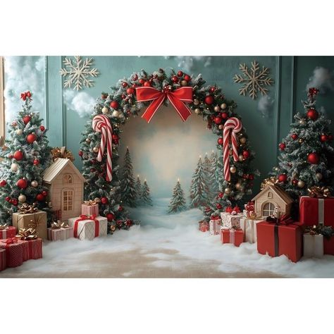 Candy Cane Kids, Village Backdrop, Snow Decorations, Photo Backdrop Christmas, Christmas Photography Backdrops, Christmas Portraits, Christmas Backdrops, Christmas Photography, Christmas Photoshoot