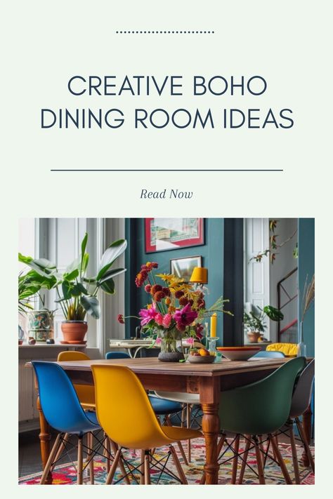 Explore these creative boho dining room ideas featuring unique decor, colorful textiles, and inviting atmospheres that bring stylish flair to your home. Boho Style Dining Room, Boho Dining Room Ideas, Fun Dining Room, Eclectic Lighting, Bohemian Dining Room, Boho Dining Room, Unique Seating, Textured Fabrics, Eclectic Dining