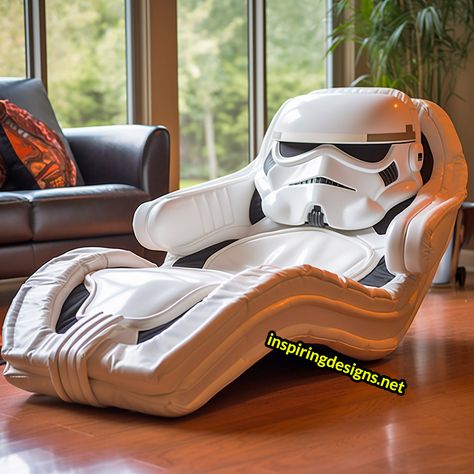 These Star Wars Loungers Make Every Nap an Epic Adventure Star Wars Gaming Room, Star Wars Bedroom Boys, Star Wars House, Star Wars Kids Bedroom, Star Wars Theme Room, Star Wars Themed Bedroom, Star Wars Bed, Galaxy Edge, Star Wars Decor