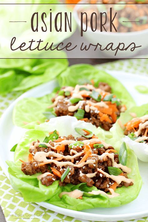 Salat Wraps, Easy Meal Plan, Hamburger Stroganoff, Healthy Pork Recipes, Lettuce Wraps Healthy, Asian Lettuce Wraps, Pork Wraps, Pork Lettuce Wraps, Low Carb Pork