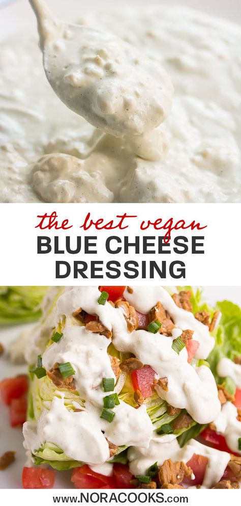 Vegan Blue Cheese Dressing, Vegan Blue Cheese, Muhammara Dip, Wedge Salads, Cheese Salad Dressing, Roasted Red Pepper Dip, Red Pepper Dip, Pepper Dip, Vegan Salad Dressing