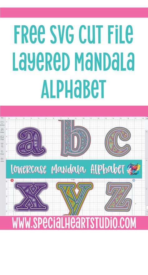 3d Alphabet Letters, Alphabet Mandala, Cricut Mandala, Ampersand Sign, Layered Mandala, 3d Alphabet, Cricut Supplies, Cricut Svg Files Free, Design Home App