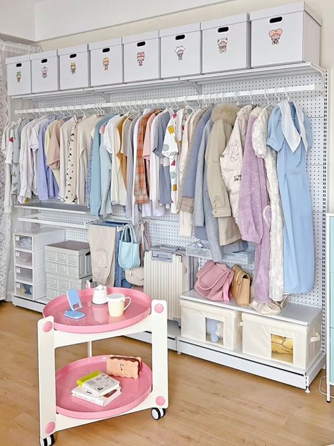 Lemari Aesthetic, Girls Dressing Room, Comfortable Bedroom Decor, Room Organization Bedroom, Cute Furniture, Yellow Room, Cute Bedroom Ideas, Pastel Room, Kids Interior Room