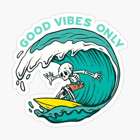 Get my art printed on awesome products. Support me at Redbubble #RBandME: https://www.redbubble.com/i/sticker/good-vibe-surfers-by-si3iy/132931624.EJUG5?asc=u Surf Drawing, Surfer Stickers, Retro Surf Art, Surf Logo, Retro Surf, Surf Design, Summer Illustration, Skull Illustration, Surf Art