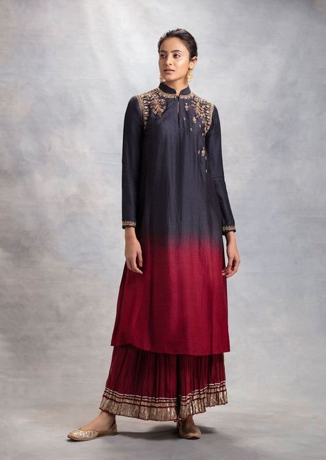 Choli Blouse Design, Zardozi Embroidery, Simple Kurta Designs, Long Kurti Designs, Pakistani Fancy Dresses, Indian Dresses Traditional, Traditional Indian Outfits, Simple Pakistani Dresses, Red Ombre