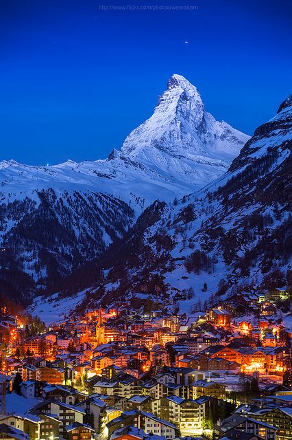 Good night Matterhorn By  Weerakarn Satitniramai, taken in Obere Matten, Canton of Valais, CH, Zermatt, Switzerland, on May 25, 2012. [Please keep photo credit and original link if reusing or repinning. Thanks!] Tall Mountains, Snow Covered Mountains, Zermatt Switzerland, Top Places To Travel, Zermatt, Places Around The World, Paddle Boarding, Most Beautiful Places, Wonderful Places