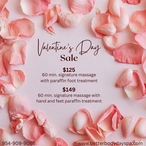 Valentine Massage, Esthetician School, Mirror Decor Living Room, Spa Specials, 5 Love Languages, Foot Scrub, Body Spa, Massage Room, Valentine Day Special