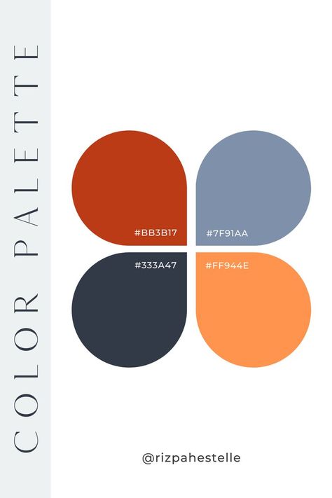 Blue Orange Grey Color Palette, Blue Red Orange Color Palette, Red Orange Color Palette, Red And Yellow Logo, Blue Highlighter, Logo Color Schemes, Brand Colors Inspiration, Orange Palette, Red Orange Color