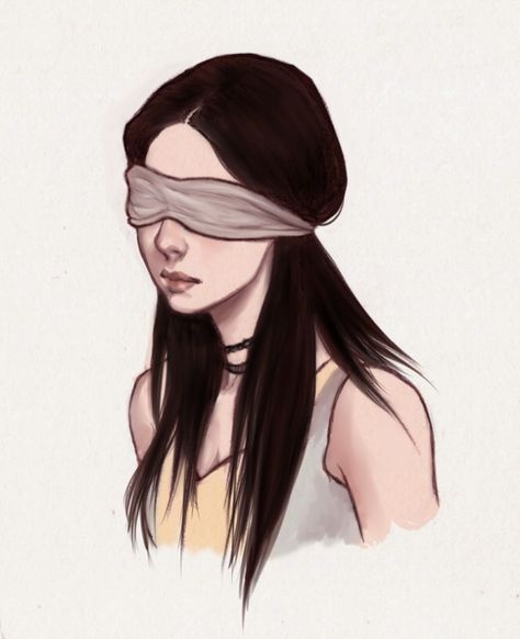 Ruth Aldine/Blindfold Blindfold Character Art, Blindfolded Man Art, Blindfold Reference, Girl With Blindfold, Blindfolded Character Art, Blindfold Aesthetic, Anime Blindfold, Blindfold Art, Blindfold Drawing