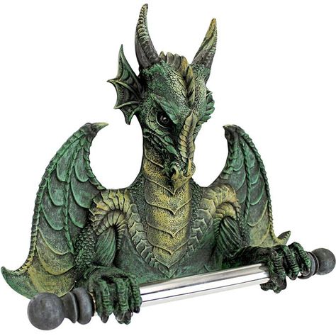 Dragon Bath Tissue Holder Dragon Bathroom, Gothic Bathroom Decor, Gothic Bathroom, Halloween Bathroom Decor, Recessed Toilet Paper Holder, Gothic Statue, Halloween Bathroom, Toilet Paper Dispenser, Toilet Paper Roll Holder