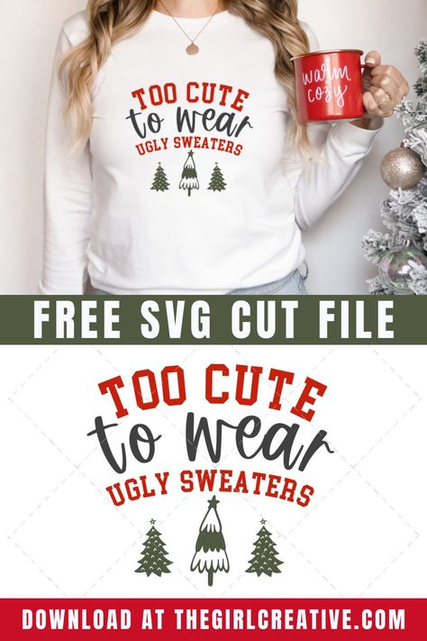 Diy Ugly Christmas Sweater Cricut, Ugly Sweater Svg Free, Ugly Sweater Svg, Ugly Christmas Sweater Svg, Christmas Shirts Svg, Christmas Sweater Svg, Free Christmas Svg, Sweater Svg, Diy Ugly Christmas Sweater