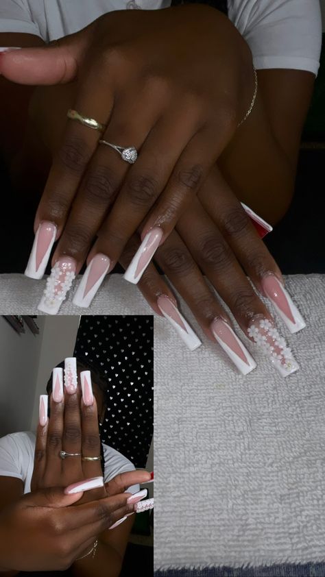 Cut French Tip Nails, V Cut French Tip Nails, V French Tip, Pretty Nail Designs, Tip Nails, French Tips, French Tip Nails, V Cut, V Cuts