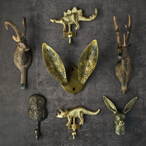 Buy Animal Wall and Coat Hook Rabbit Deer Owl Hook Hanger Animal Towel Hook Wall Mount Online in India - Etsy Country Farmhouse Living Room, Animal Hooks, Stag Deer, Magical Creature, Hook Hanger, Hook Wall, Towel Hanger, Ginkgo Leaf, Farmhouse Decor Living Room