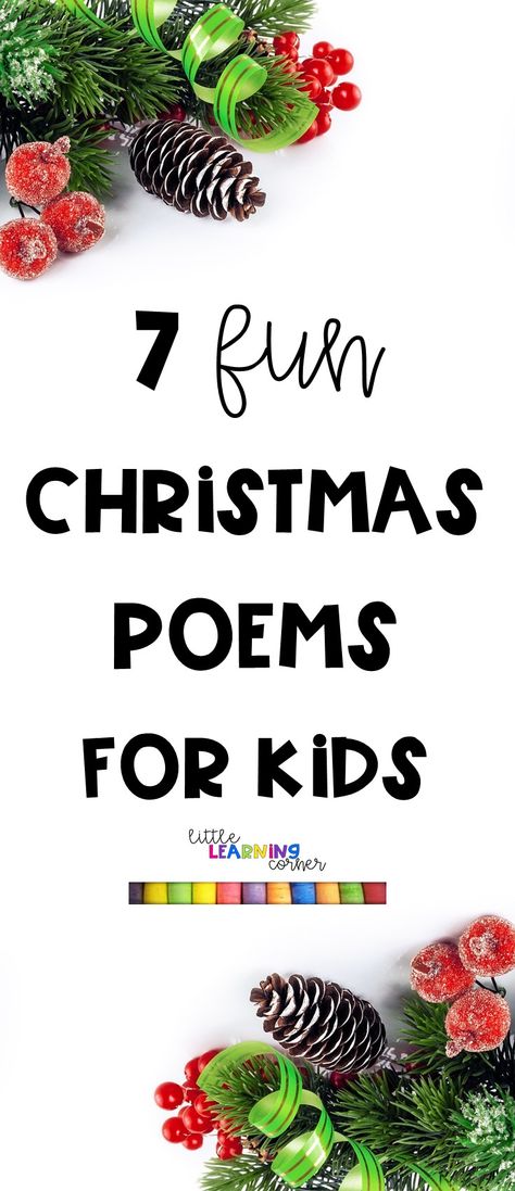 Christmas poems for kids Reindeer Poems For Kids, Elf On The Shelf Poems For Kids, Christmas Poem From Child To Parent, Holiday Poems Christmas, Christmas Speeches For Children, Preschool Christmas Poems, New Year Poems For Kids, Holiday Poems For Kids, Elf Poems For Kids