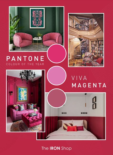 Pantone Color Of The Year, Viva Magenta, Color Of The Year, Pantone Color, Colour Palette, Bedroom Inspirations, Color Trends, Feng Shui, The Year