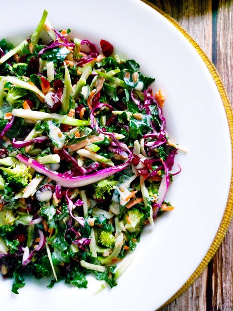 Broccoli Slaw Salad, Cilantro Lime Marinade, Slaw Salad, Kale Recipe, Chicken Kale, Chopped Kale, Fresh Salad Recipes, Broccoli Slaw, Cilantro Lime Chicken