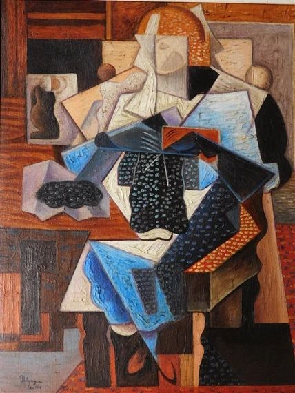 Artwork by Jean Metzinger, La Tricoteuse (Knitting Woman), Made of Oil on canvas Jean Metzinger, Art Socks, Picasso Art, Georges Braque, Famous Art, Western Art, Cubism, Magazine Art, French Art