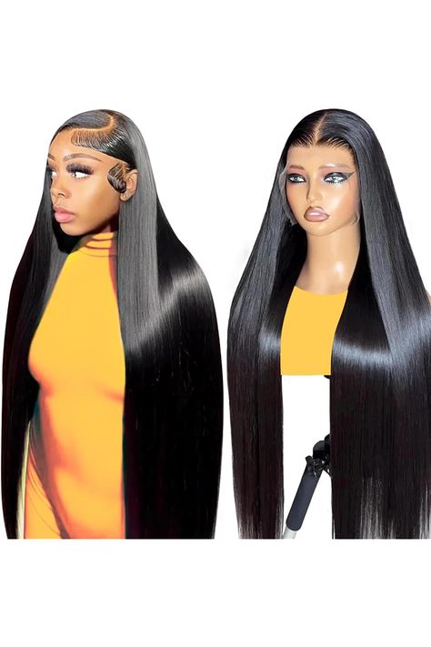 26 Inch Straight Lace Front Wigs Human Hair 250% Density 13x6 HD Lace Front Wigs Human Hair Pre Plucked Glueless Frontal Wigs Human Hair for Black Women Straight Frontal, Full Lace Front Wigs, Human Lace Wigs, Wig Ideas, Lace Front Wigs Human Hair, 360 Lace Wig, Wigs Human Hair, Straight Lace Front Wigs, Front Lace Wigs Human Hair