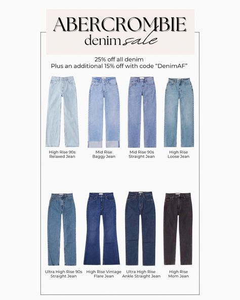 Annual Abercrombie denim sale! Commissionable link High Rise 90s Relaxed Jean, Jeans Sale, Abercrombie Jeans, Relaxed Jeans, Loose Jeans, Baggy Jeans, Jeans For Sale, Straight Jeans, Flare Jeans