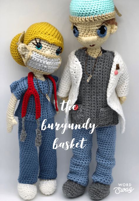 Crochet Nurse and Doctor Dolls: Crochet Doll Pattern Crochet Doctor, Dolls Pattern, Crochet Dolls Free Patterns, Small Crochet, Etsy Ideas, Cos Play, Kids Calendar, Crochet Stuff, Crochet Doll Pattern