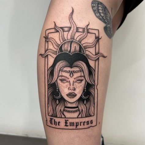 𝕿𝖍𝖊 𝕰𝖒𝖕𝖗𝖊𝖘𝖘 . . . The Empress Tarot Card for the lovely Laura! Tysm for the time & trust. Loved doing this one 🫶🏻🖤👑 B O O K S O P E N 🖤 Home location: Newcastle! Upcoming guest spots: Chester 11-12th October, Dundee 25th-26th October { smaller spaces remaining at both } { 𝕱𝖎𝖓𝖉 𝕸𝖊 @highflyerstattoostudio 𝖀𝖘𝖎𝖓𝖌: @bishoprotary @blackclaw @emalla.official @dynamiccolor @worldfamousink @pantheraink @butterluxe_uk @killerinktattoo #empresstarot #tarotcardtattoo #tarottattoo #suntattoo #uktat... The Empress Tattoo, Empress Tarot Card Tattoo, The Empress Tarot Tattoo, The Empress Tarot, Empress Tarot Card, Tarot Card Tattoo, Tarot Tattoo, Empress Tarot, The Lovers Tarot Card