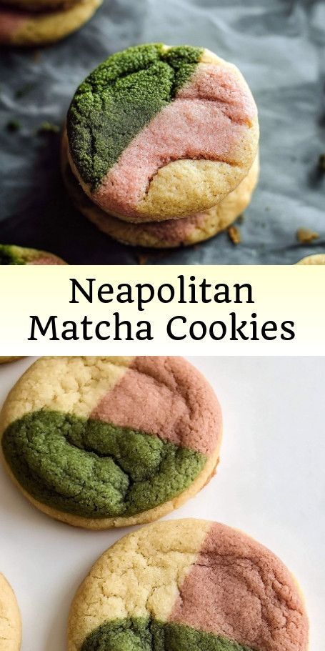 "Strawberry Matcha Neapolitan Cookies: A Deliciously Vibrant Treat!" Description: Indulge in the delightful combination of strawberry, matcha, and vanilla with these unique Neapolitan cookies. With three distinct layers stacked into one delicious treat, these cookies are perfect for satisfying your sweet tooth. #Baking #Cookies #Matcha #Strawberry #Neapolitan #Homemade #Dessert #SnackTime #VibrantFlavors #EasyRecipes Neapolitan Cookies Recipe, Neapolitan Cookies, Matcha Baking, Matcha Strawberry, Strawberry Matcha, Matcha Cookies, Cookie Recipes Unique, Homemade Dessert, Unique Cookies