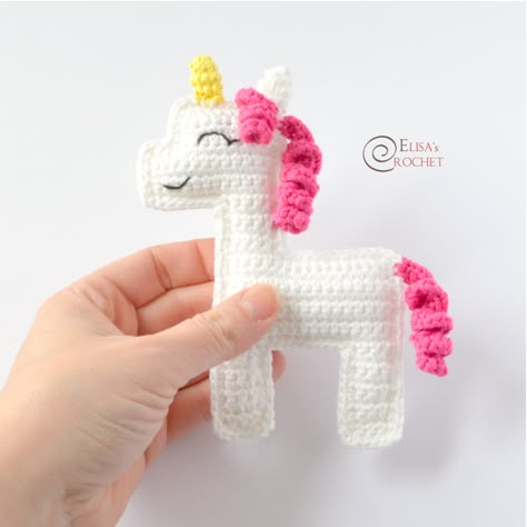 Crochet Applique Patterns Free, Crochet Unicorn, Crochet Animal Patterns, Crochet Books, Crochet Applique, Crochet Patterns For Beginners, Amigurumi Free, Crochet For Kids, Easy Crochet Patterns