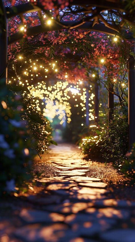 Pathway Lighting Ideas, Fairy Lights Aesthetic, Christmas Lights Photoshoot, Lights Photoshoot, School Farewell, Wedding Scenery, Pond Backyard, Diy Pathway, Word Office