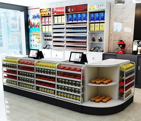 Store Cashier Counter, Pharmacy Layout, Convenience Store Design, Pharmacy Shelves, Medical Office Furniture, Alcohol Cabinet, Store Counter Design, Shop Design Interior, Store Cashier