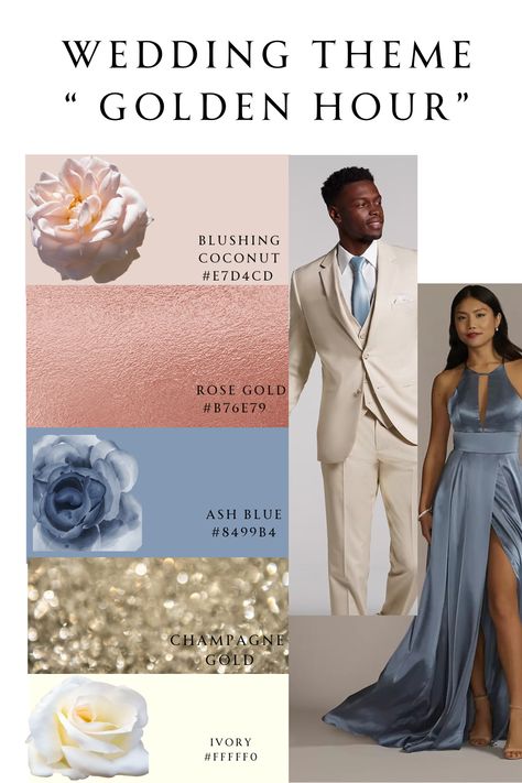 Gold Wedding Theme Color Schemes, Wedding Theme Color Schemes, Gold Wedding Theme, Wedding Theme Colors, Theme Color, Wedding Color Palette, Wedding Color, Champagne Gold, Wedding Theme