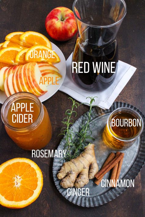 Easy Fall Sangria Recipe with apple cider + bourbon | Enjoy Iced or Hot Winter Mead Recipe, Apple Cider Bourbon Sangria, Apple Bourbon Sangria, Hot Sangria Recipes, Sangria Recipes Fall, Easy Fall Sangria, Recipe With Apple Cider, Winter Sangria Recipes, Apple Cider Bourbon