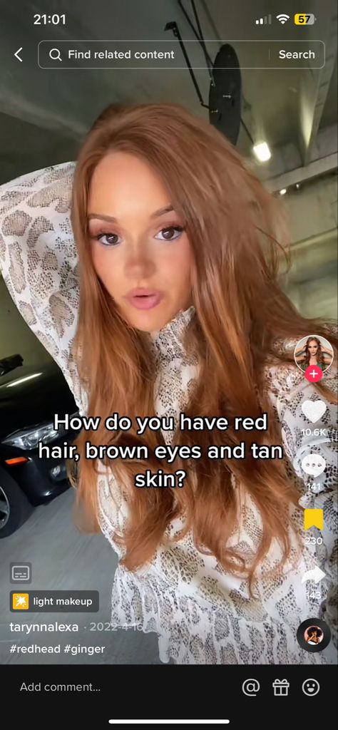 Tan Redhead, How To Tan, Cute Animals Images, Light Makeup, Tan Skin, Find Your Style, Animals Images, Brown Eyes, Redheads