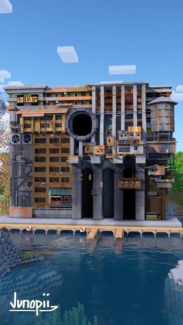 Minecraft Dystopian City, Minecraft Cyberpunk Base, Minecraft Dystopia, Minecraft Dystopian Builds, Dystopian Minecraft Builds, Minecraft Industrial Build, Minecraft Cyberpunk City, Cyberpunk Minecraft Builds, Minecraft Sci Fi Builds