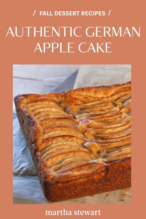 Lucinda Scala Quinn shares how to make an authentic German apple cake that is full of fall flavor and is the perfect fall dessert everyone will enjoy. Make this traditional German cake as an easy Thanksgiving dessert after your holiday dinner this year. #marthastewart #recipes #recipeideas #recipesfall #fallideas #fallfoods German Thanksgiving Recipes, German Thanksgiving, Advanced Recipes, Easy Thanksgiving Dessert, German Apple Cake, Seasonal Baking, Dreamy Desserts, German Cake, Bread Bakery