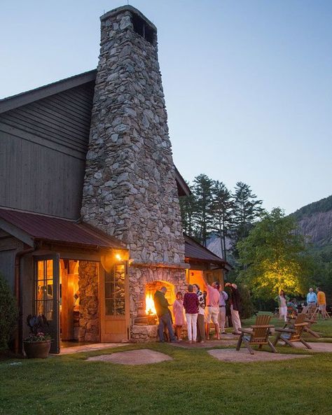 On cool nights, arrive early to enjoy the massive outdoor fireplace and the views of the nearby mountain. Sapphire Nc, Vacation Destinations Couples, North Carolina Attractions, Pergola Outdoor Living, Fire Pit Pizza, Western Carolina, Vacation 2024, South Carolina Travel, North Carolina Vacations