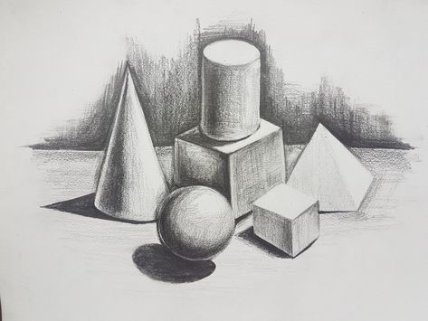 Painting Idea For Beginners, Pencil Shading Techniques, Geometric Shapes Drawing, Shading Drawing, Buddhist Art Drawing, Shadow Drawing, Geometric Shapes Art, Sketches Pencil, Pen Art Drawings